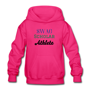 Open image in slideshow, Triple Threat: Youth Hoodie - fuchsia
