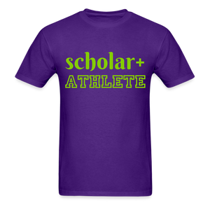Open image in slideshow, Scholar &amp; Athlete Adult T-Shirt - purple
